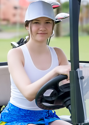 Matty Flashing Her Shaved Pussy With A Playful Smile