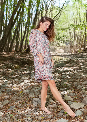 Kassie Expressing Her Carefree Nature By Slipping Off Her Dress