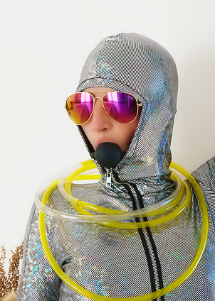 Titiana Teases With A Kinky Catsuit And Gag On This Daring Solo Expedition
