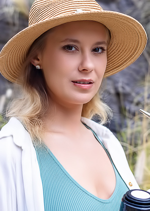 Casey Kicks Off Her Flats, Spreading Legs by a Rustic Tree