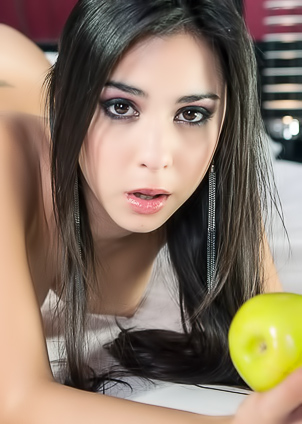 Celeste Sablichs Hungry Striptease on Bed Sheets