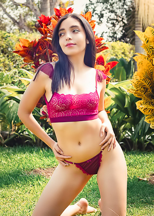 Abbie London Expose Perky Breasts With Alluring Puffy Nipples